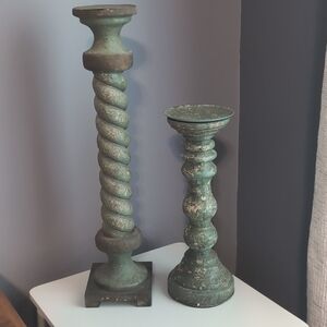 Large Rustic Pillar Candle Holders